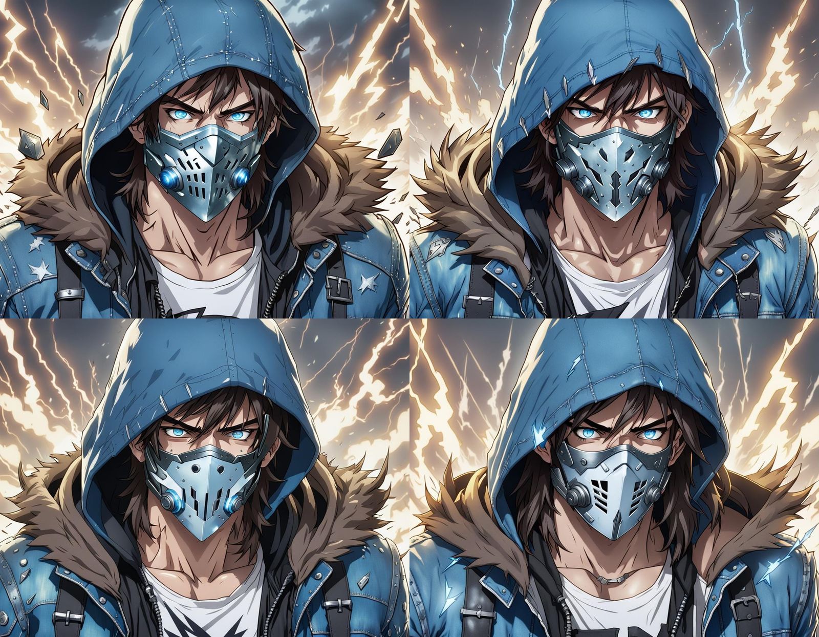 Anime Teen Superhero with Lightning Powers