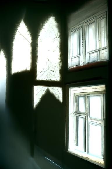 Scary Gothic Shadows at Window in 8K