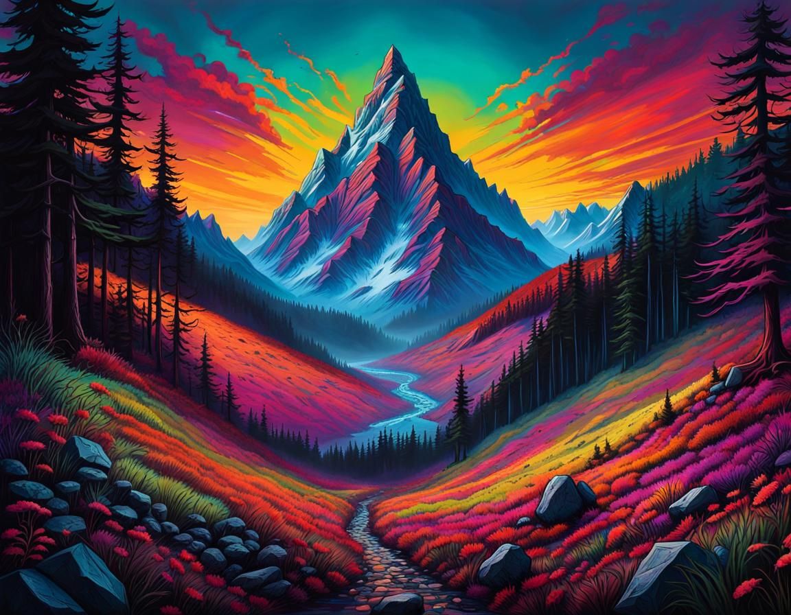 Surreal Molehill Mountain: Colorful HDR Masterpiece