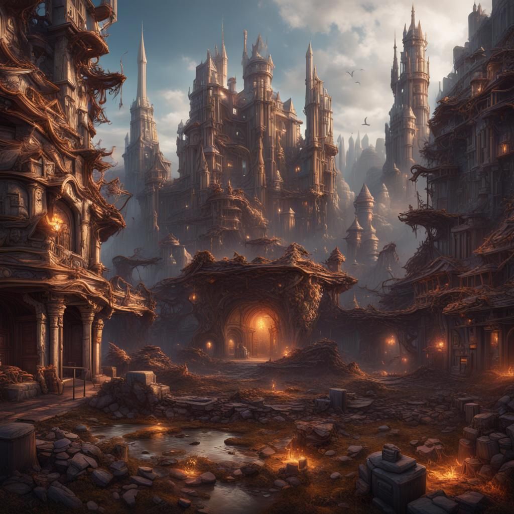 Fantastical Social Media Feed in Detailed Matte Painting