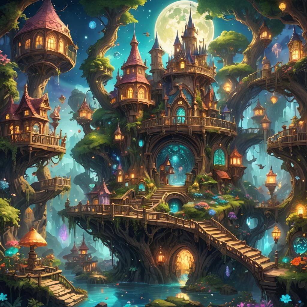 Enchanted Fantasy World Digital Art