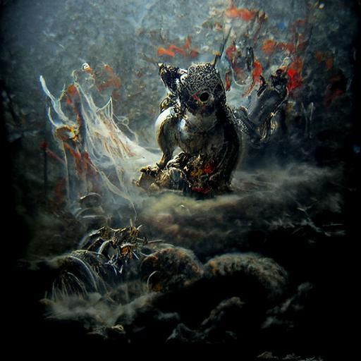 Bushido Squirrel Confronts Shadow Demons in Ethereal Realm