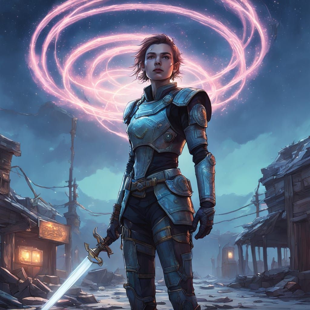 Heroic Fantasy Adventurer in Ethereal Light