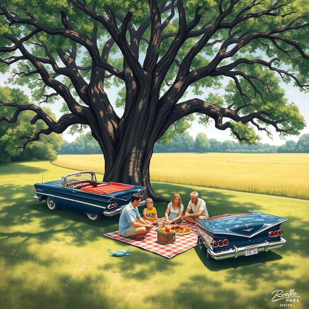 1957 Chevrolet Impala in a Serene Park Scene
