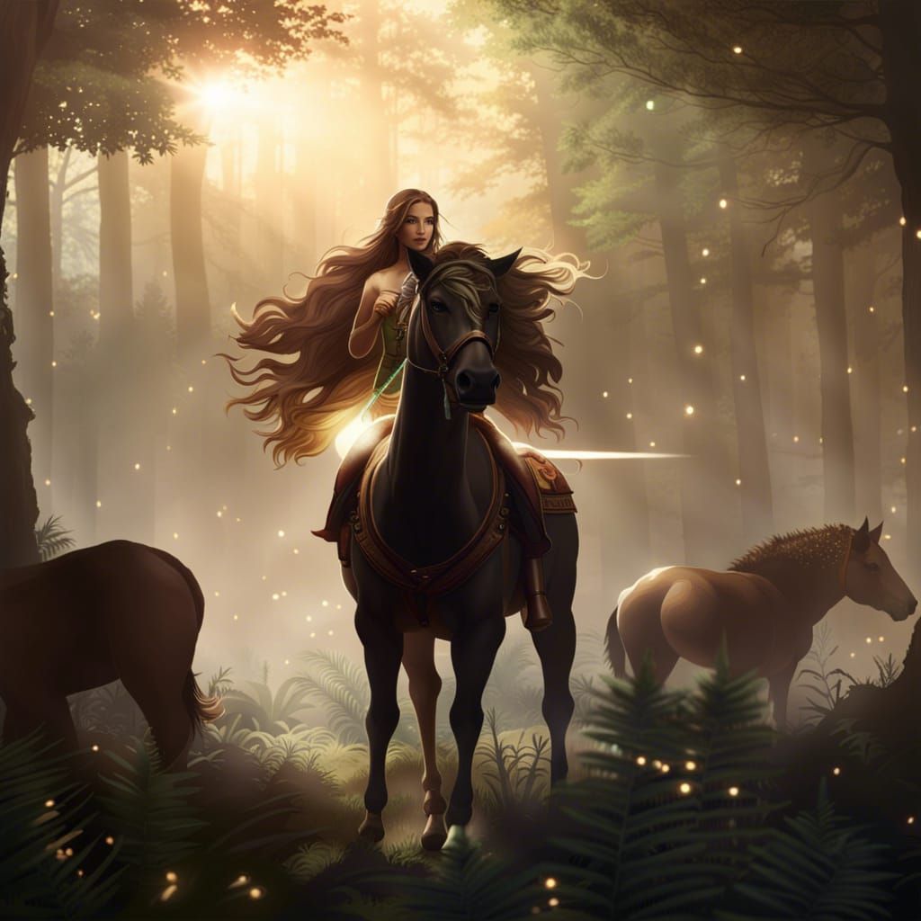 Enchanting Centaur in Forest Sunlight