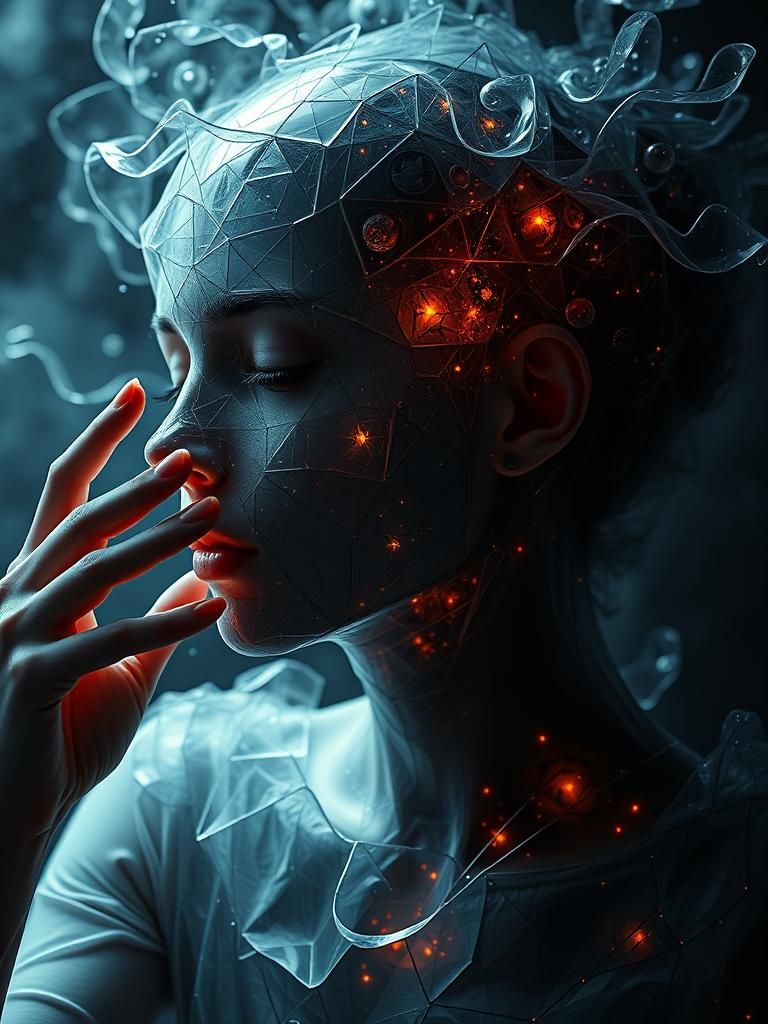 Surreal Symbolic Glasswork in Fine Art Style