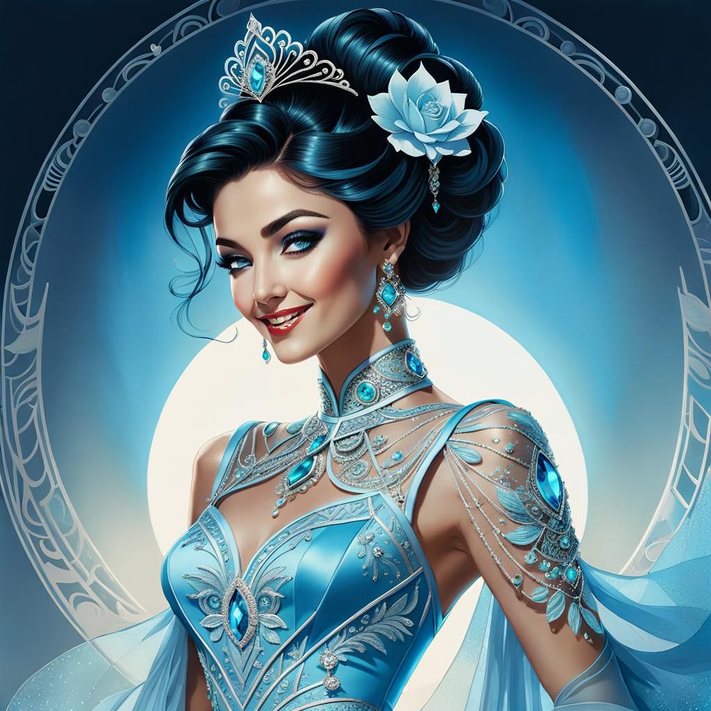 Betty Rubble reimagined as a fashion icon