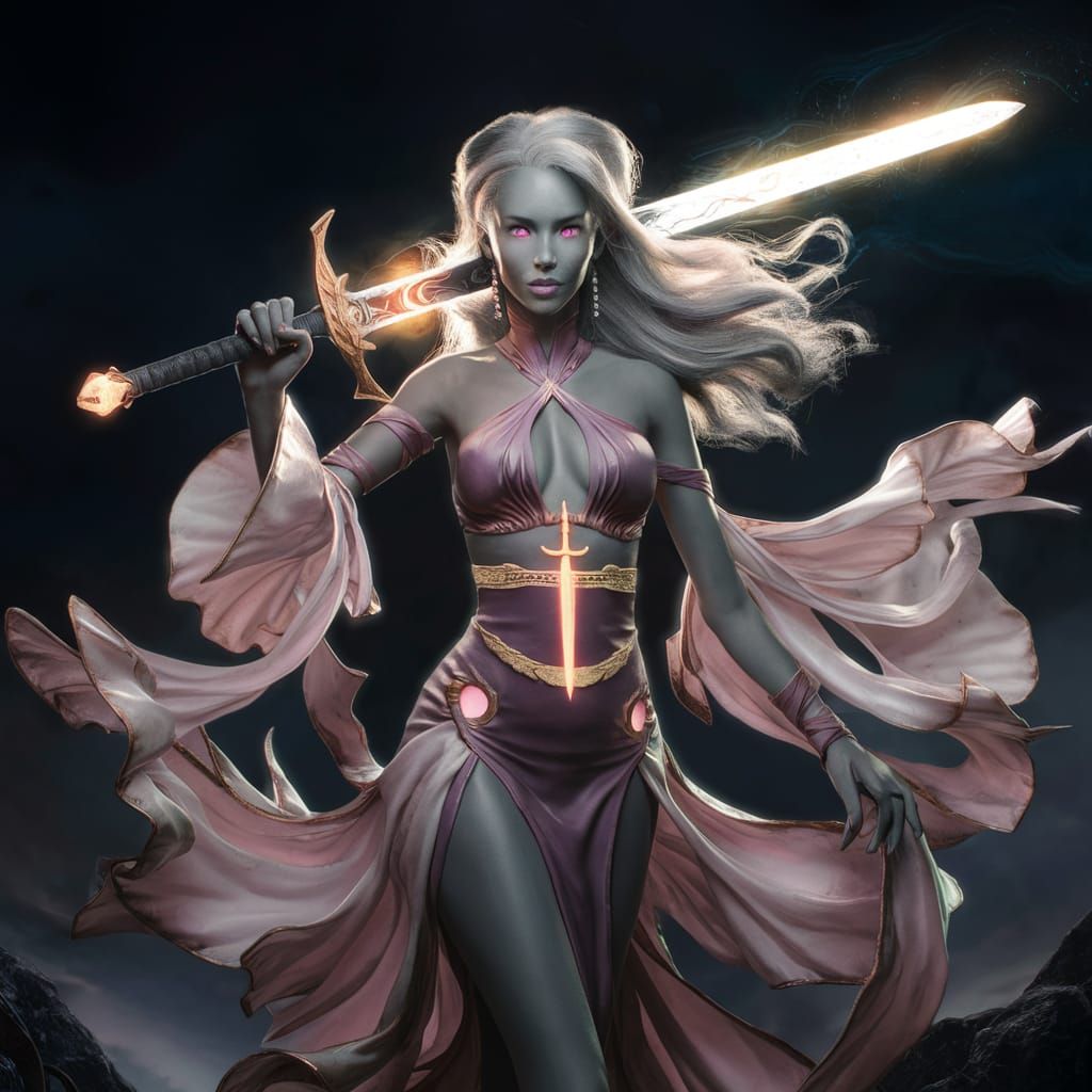 Drow Priestess of Eilistraee Fantasy Art