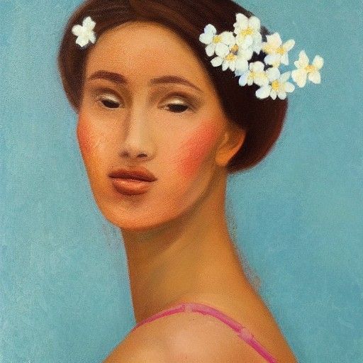 Girl with Jasmine Flowers in Her Hair