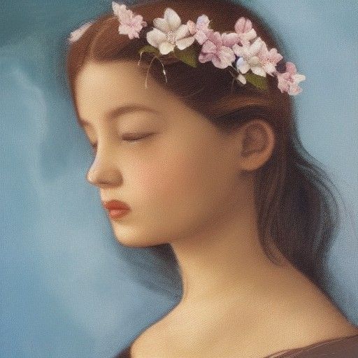 Girl with Jasmine Flowers in Her Hair