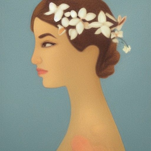 Girl with Jasmine Flowers in Hair