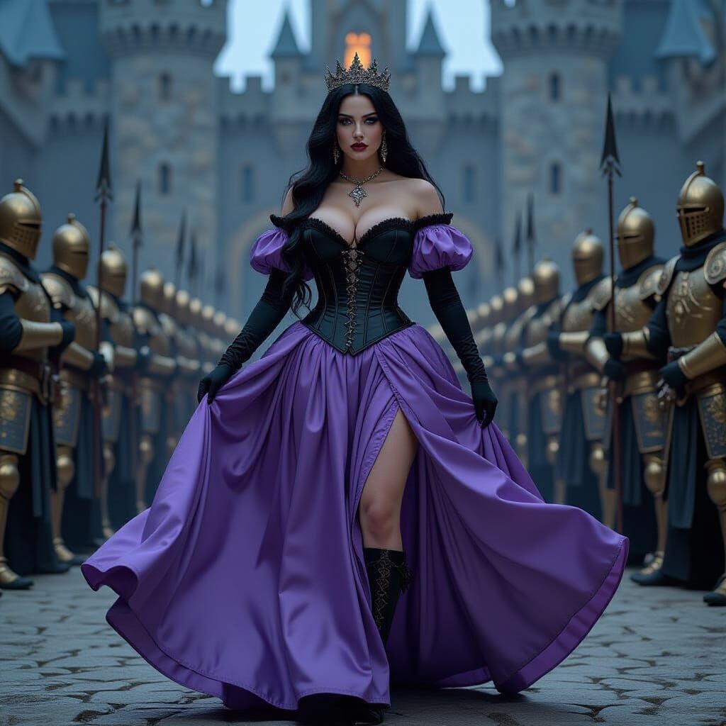 Queen Emilia in Gothic Makeup, Cinematic Film Still