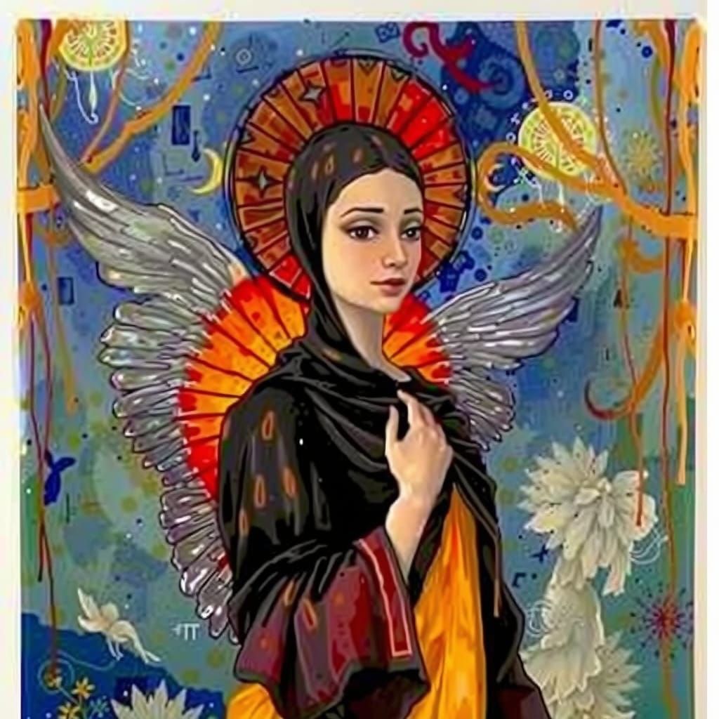 Angelic Figure in Baroque Style with Golden Light