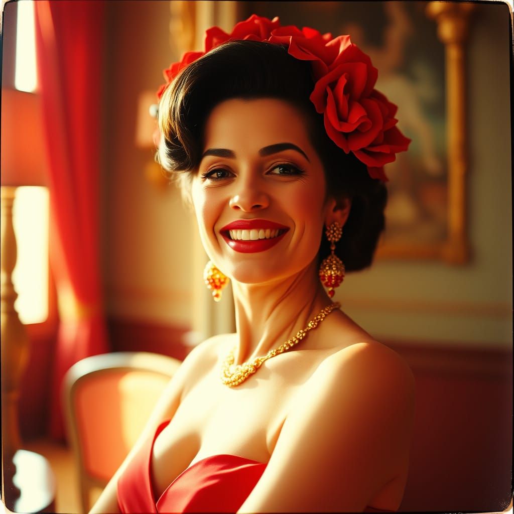 Retro Glamour Portrait in a Luxurious Interior