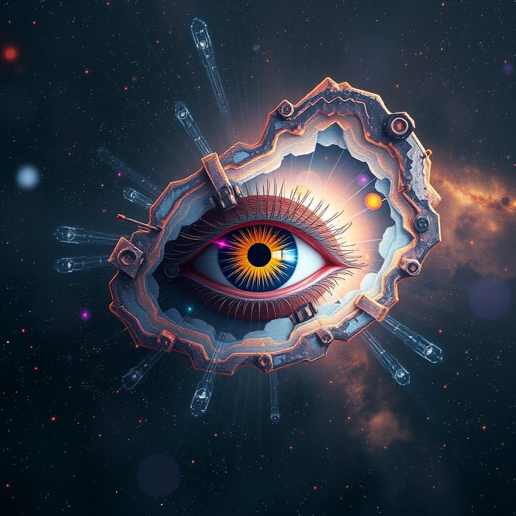 Cybernetic Eye Surveys the Galaxy in Vibrant, Intricate Deta...