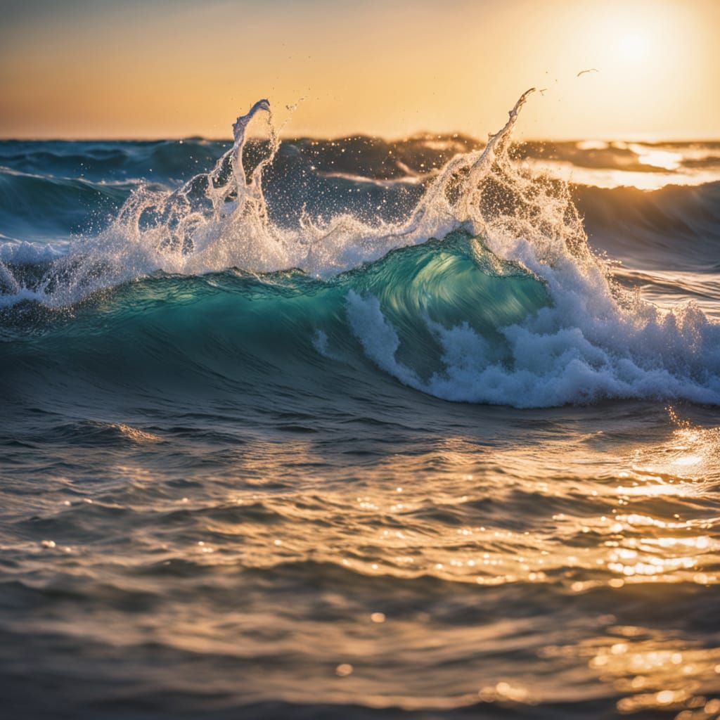 Serenely Dreamy Blue Ocean Landscape