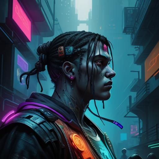 Intricate Cyberpunk Magic Concept Art