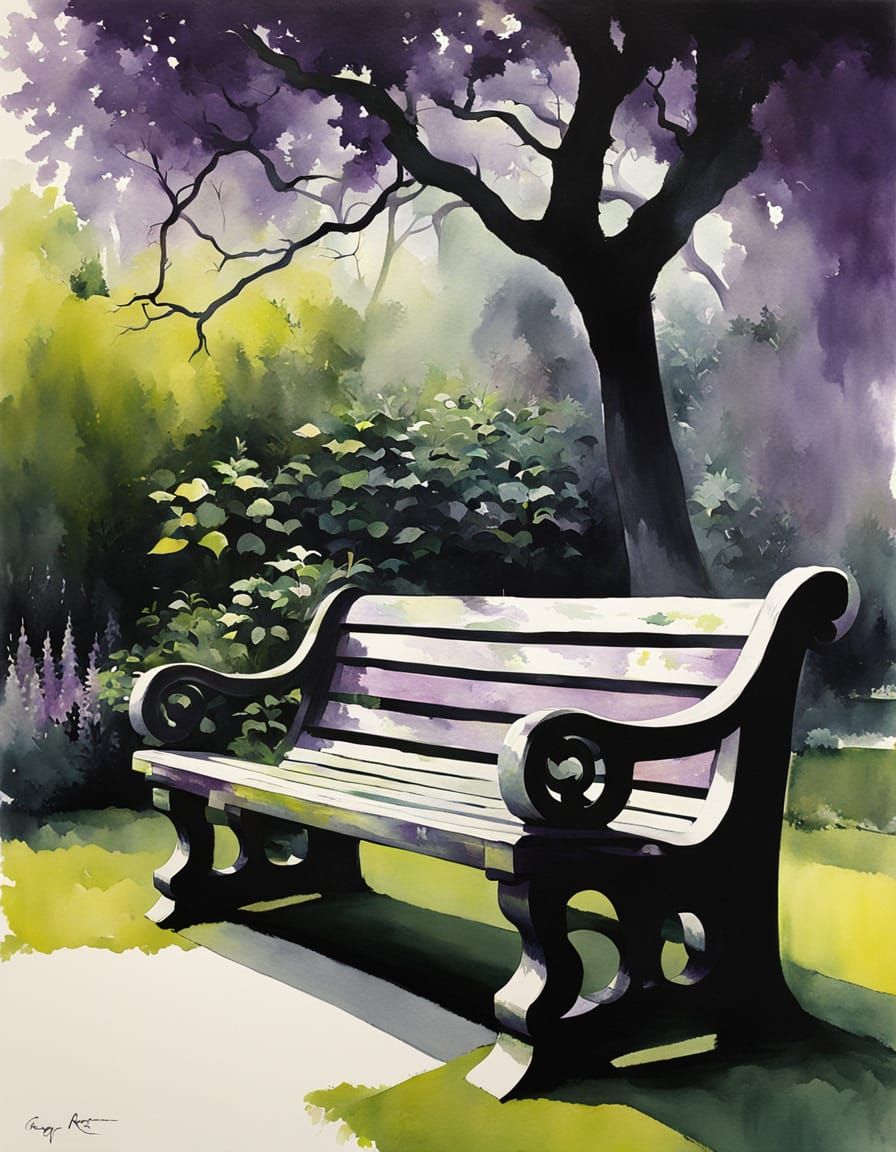 Modern Garden Bench in Mystic Acrylic