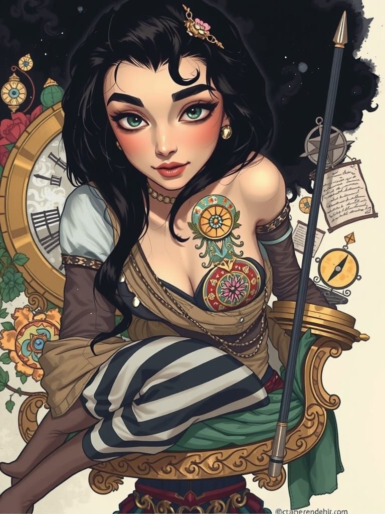 Woman in Tenebrist Style with Chiaroscuro Lighting