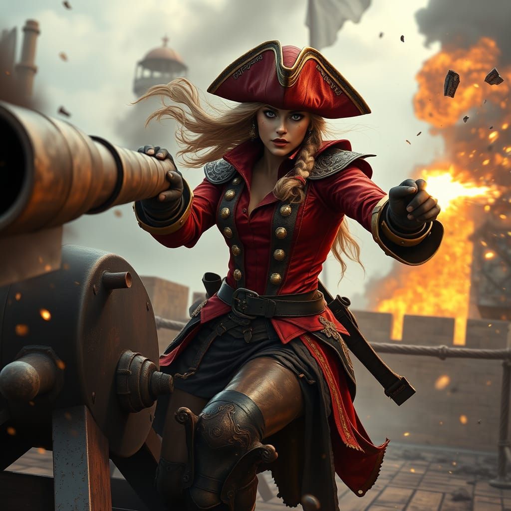 Baroque Pirate Gunner in Action