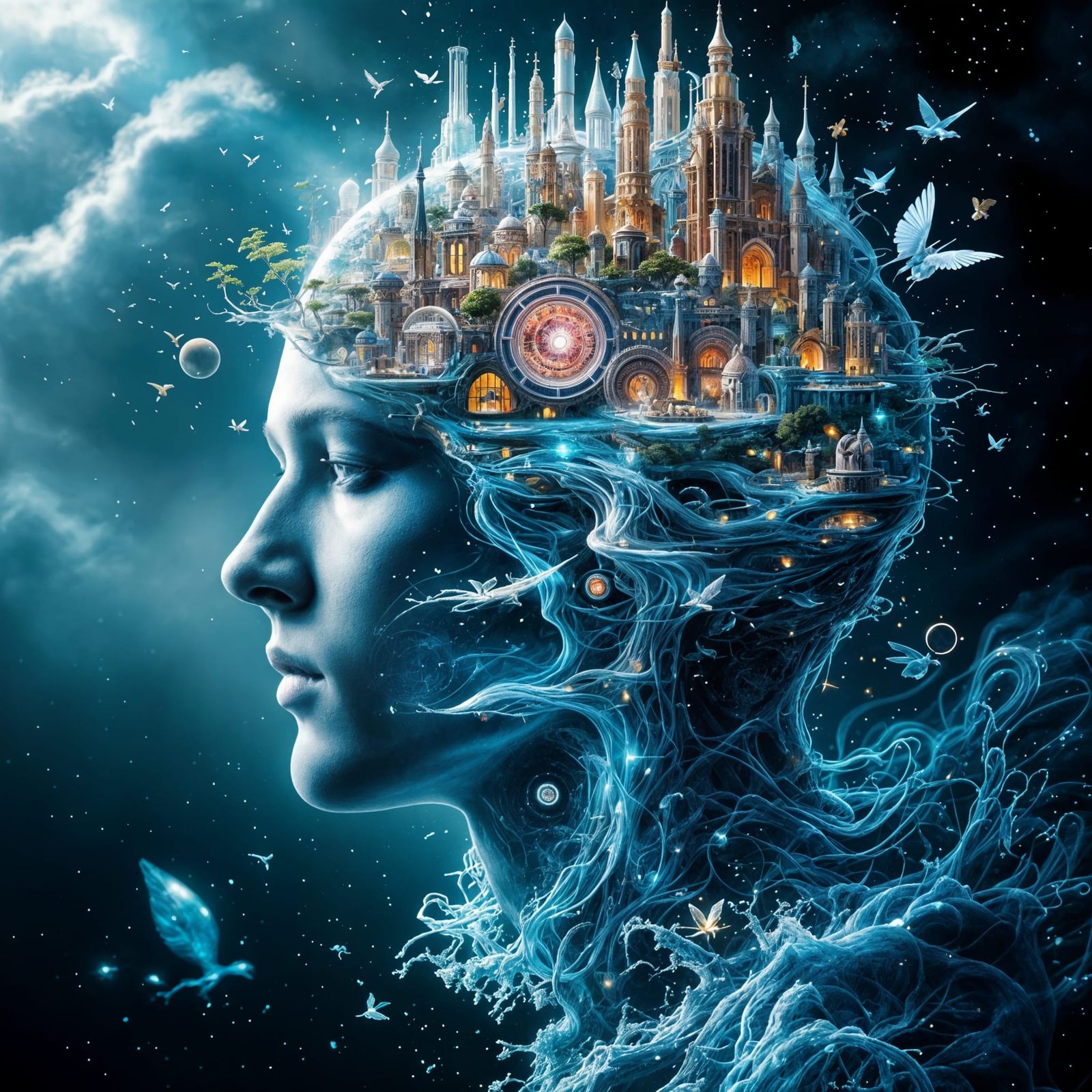 Surreal Mindscape Unfolding as Architectural Fantasy Art