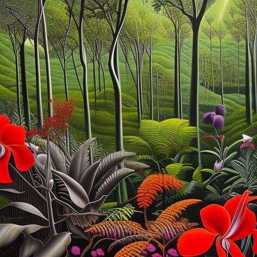 Surreal Open Forest Landscape Concept Art