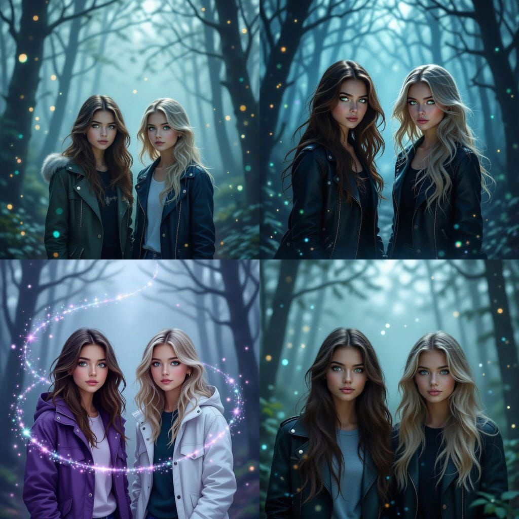 Two Girls Explore a Magical, Glittering Forest