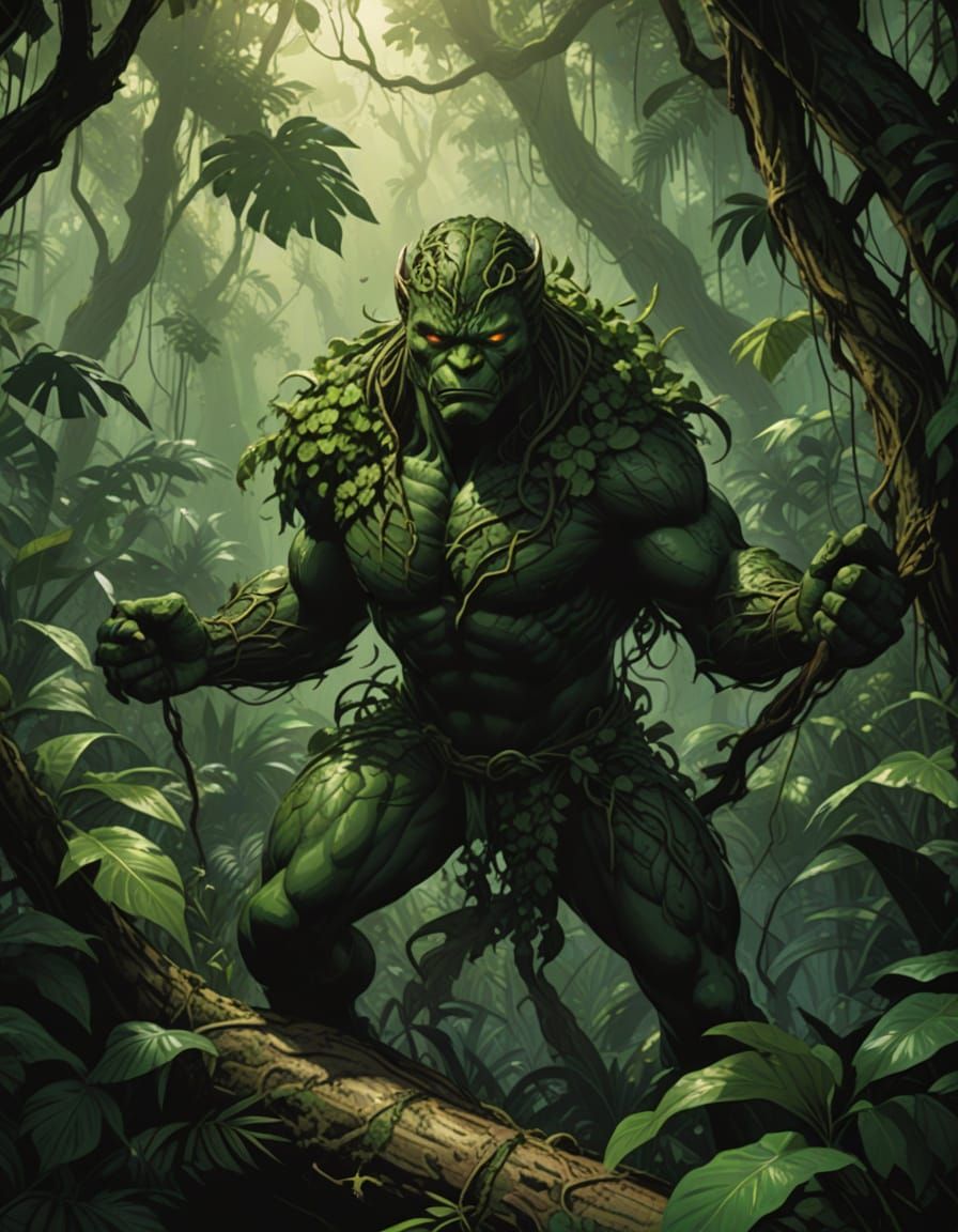 Pretador in a Jungle, Inspired by Comic Book Art