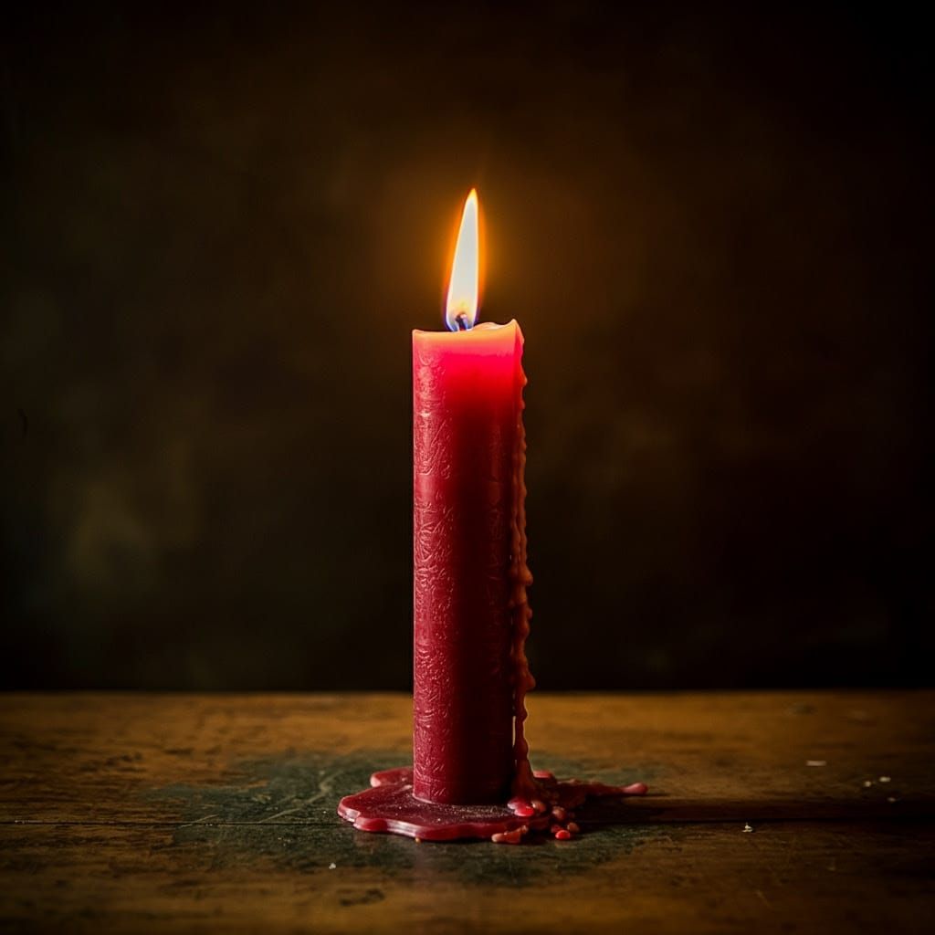 Ethereal Candlelit Scene in Moody Artistic Style