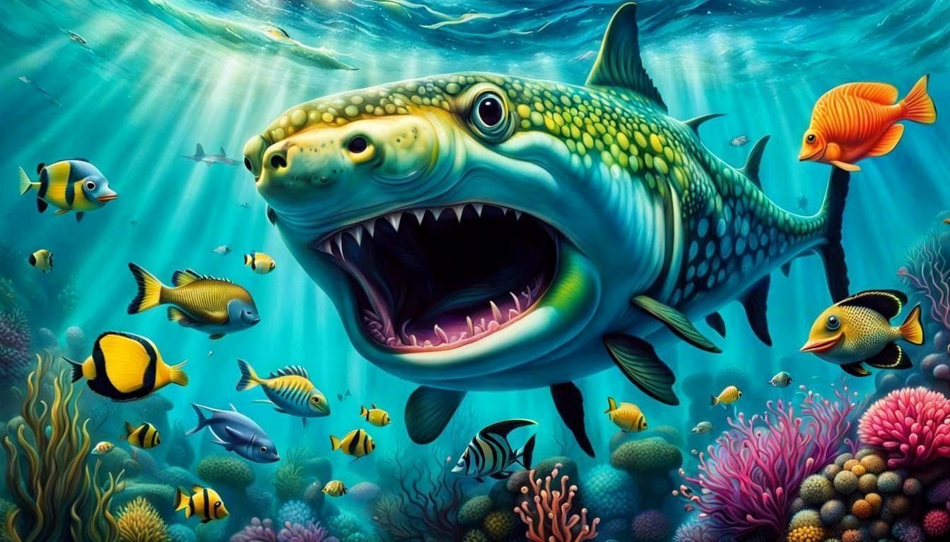 Vibrant Underwater Whimsilandia in Photorealistic Style