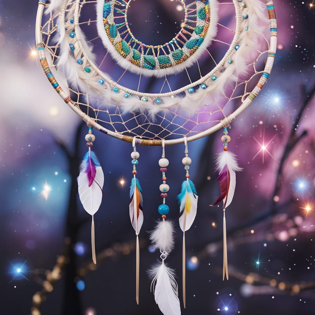 Dreamcatcher Floating in Starry Sky: Hyperrealistic Concept ...