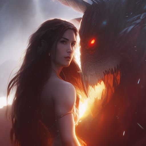 Super Saiyan Woman Portrait in Horror Art Style