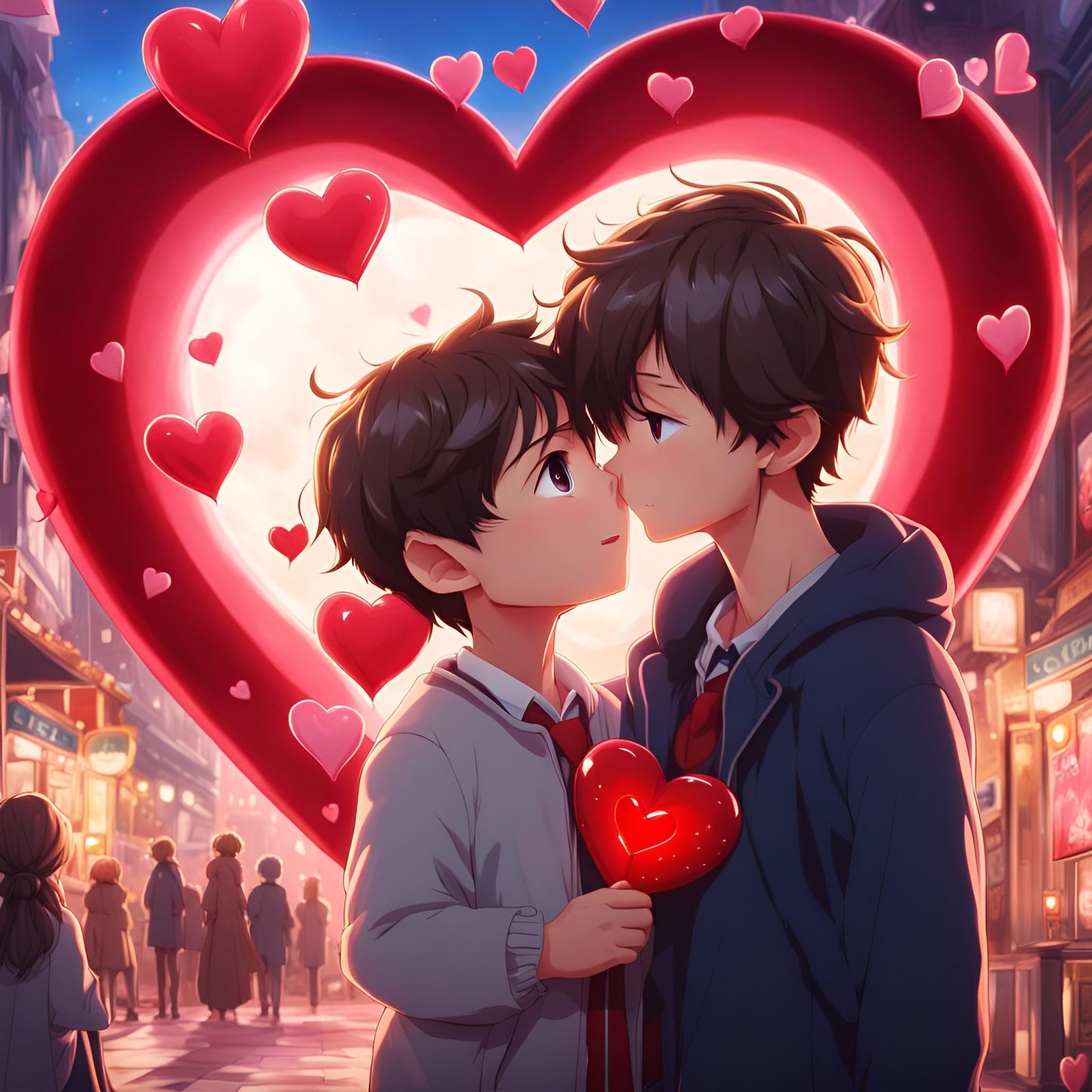 Cartoon Boy Falling in Love: Anime-Inspired CGI Art