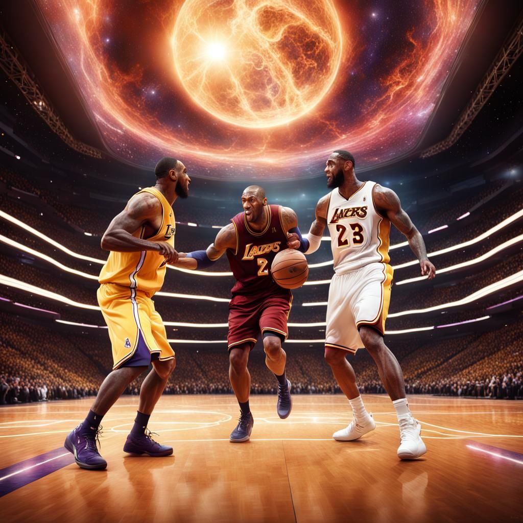 Epic Intergalactic Basketball Match: Bryant vs James
