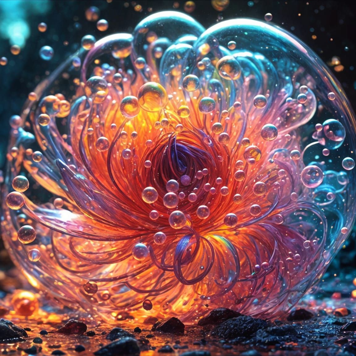 Rainbow Bubble Vortex in 3D