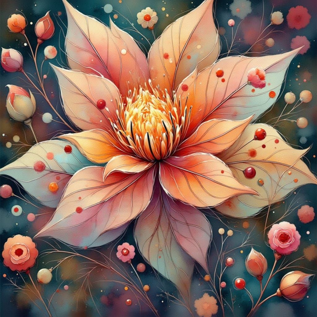 Whimsical Glowing Spring Miracle Flower in Dreamlike Surreal...