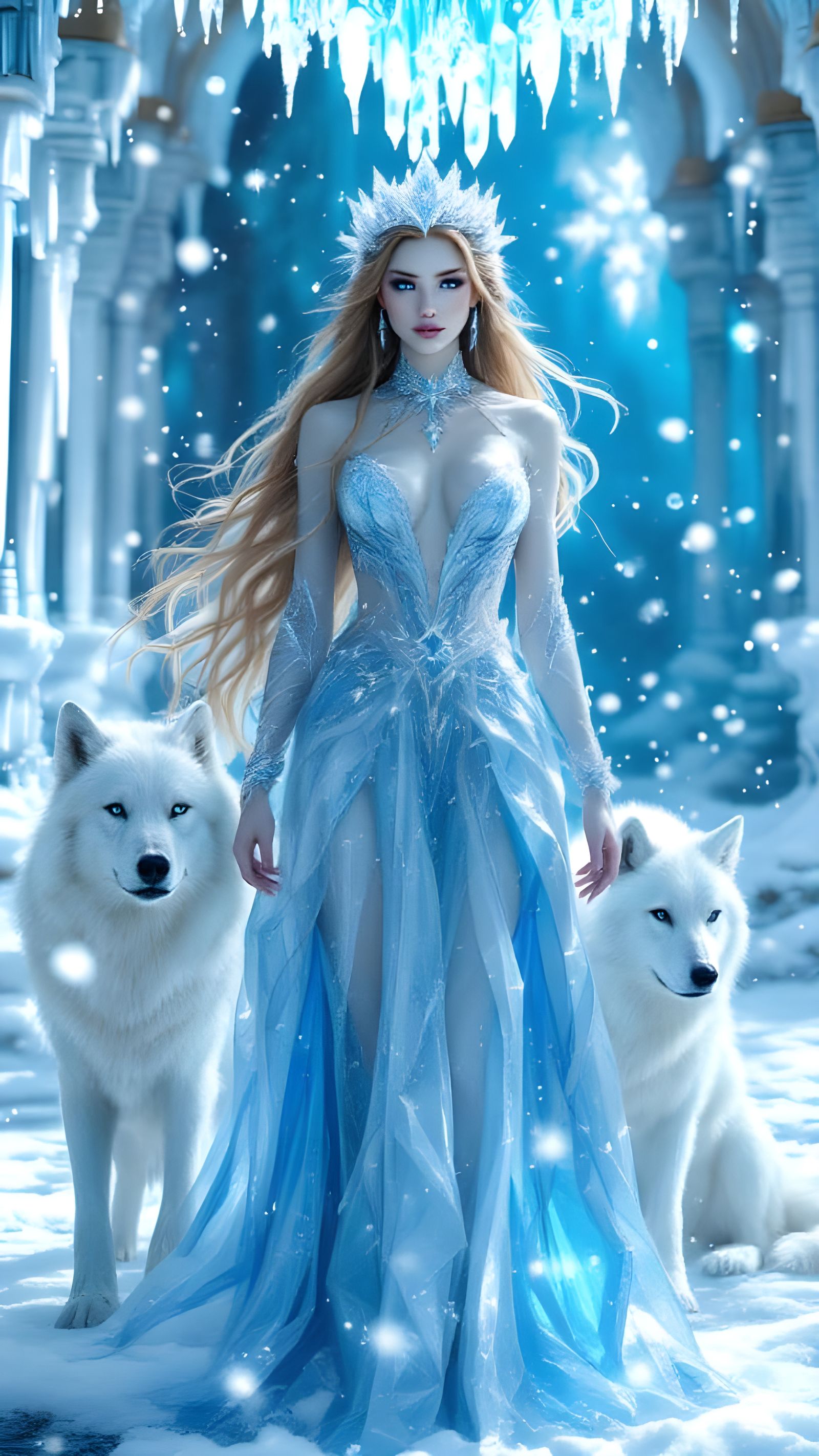 Regal Ice Queen in Winter Palace