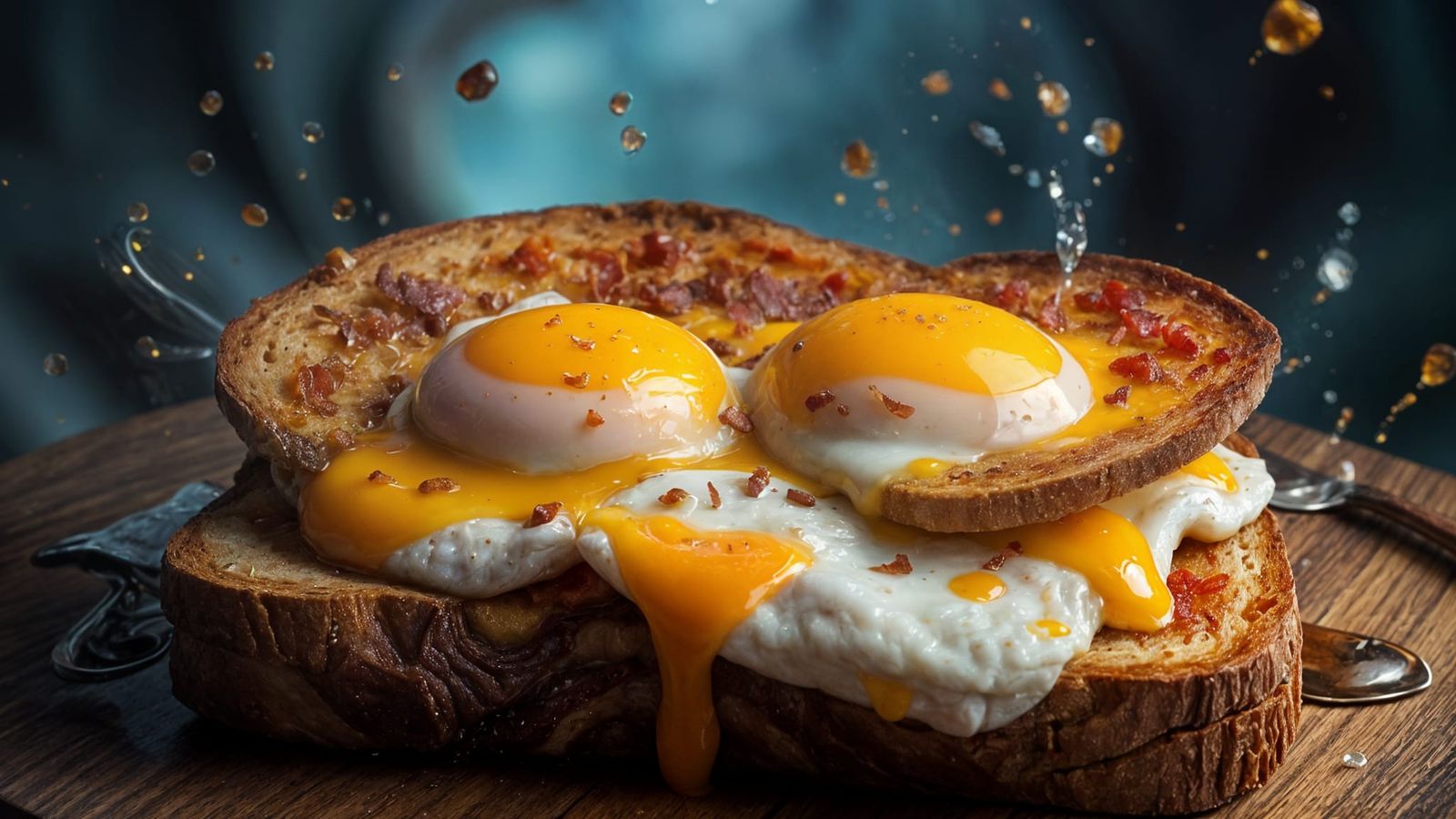 Bacon and Eggs on Toast: Detailed Matte Painting