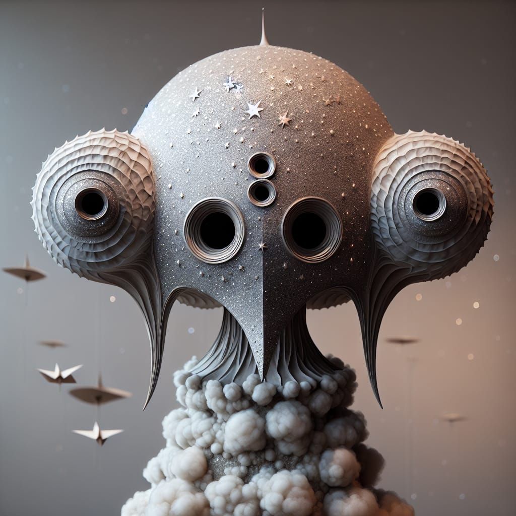 Celestial Dome Figure Amidst Clouds