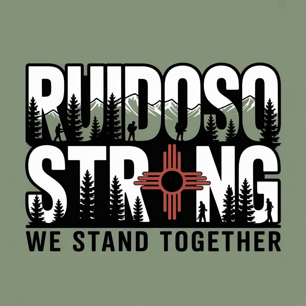 Ruidoso Strong Graphic with Forest and Mountains