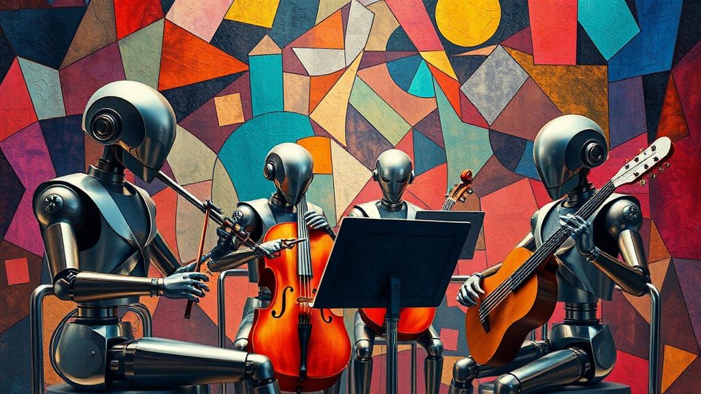 Surreal Robots Perform in a Futuristic Art Deco Symphony