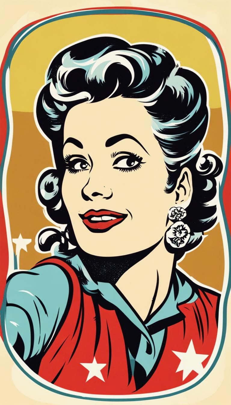 Rockabilly Woman With Speech Bubble in 50s Style
