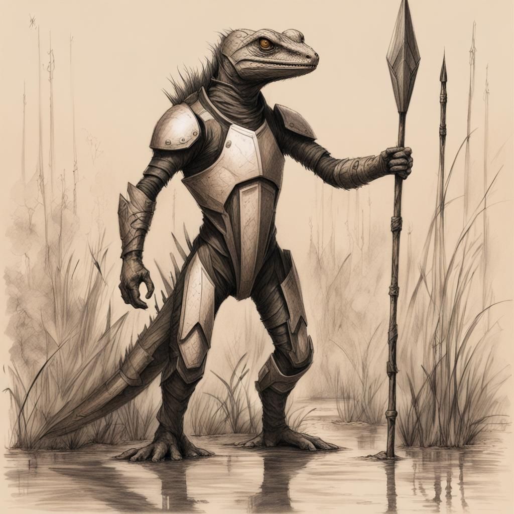 A scifi lizard warrior...