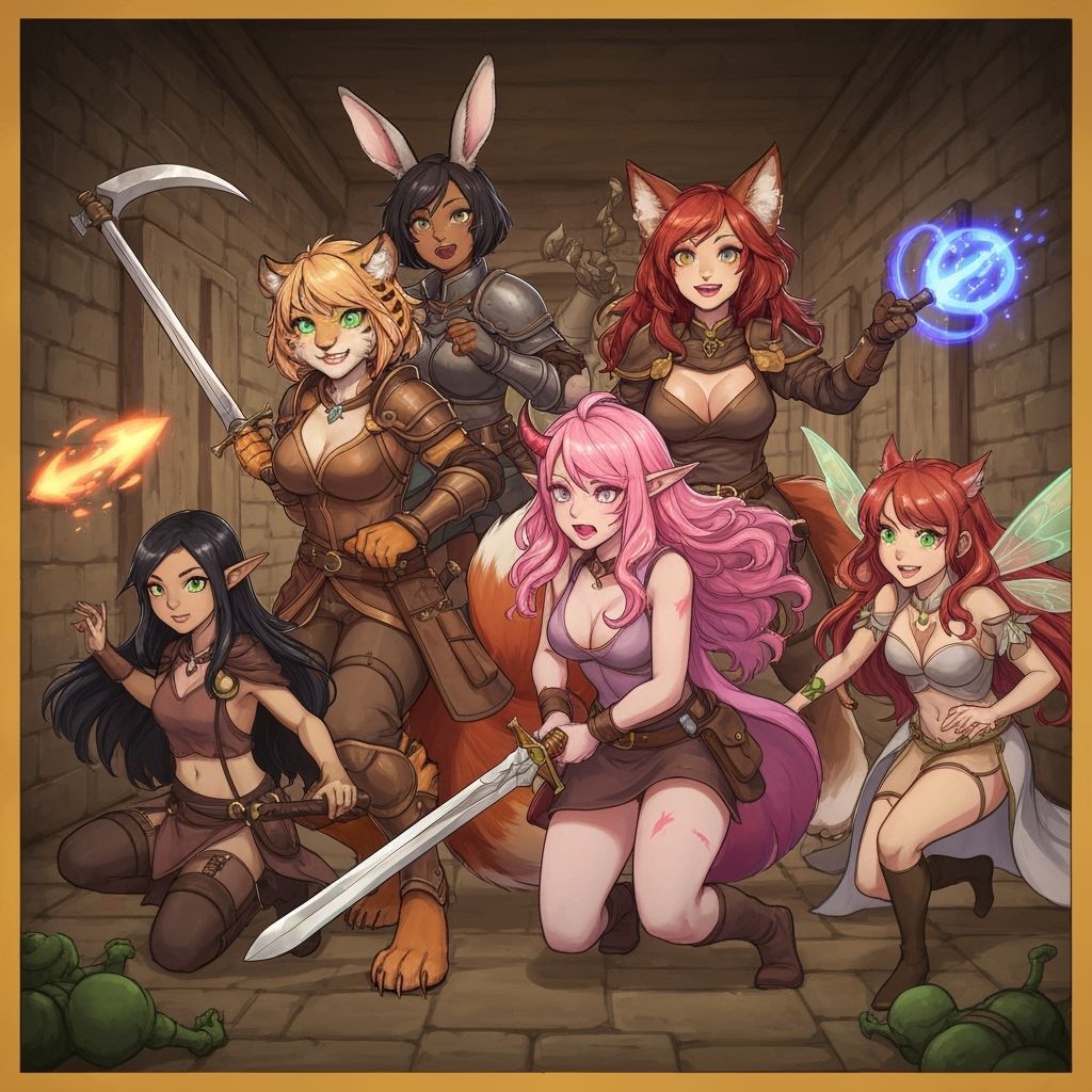 Dungeons & Dragons Fantasy Art: Adventurers Fight Goblins