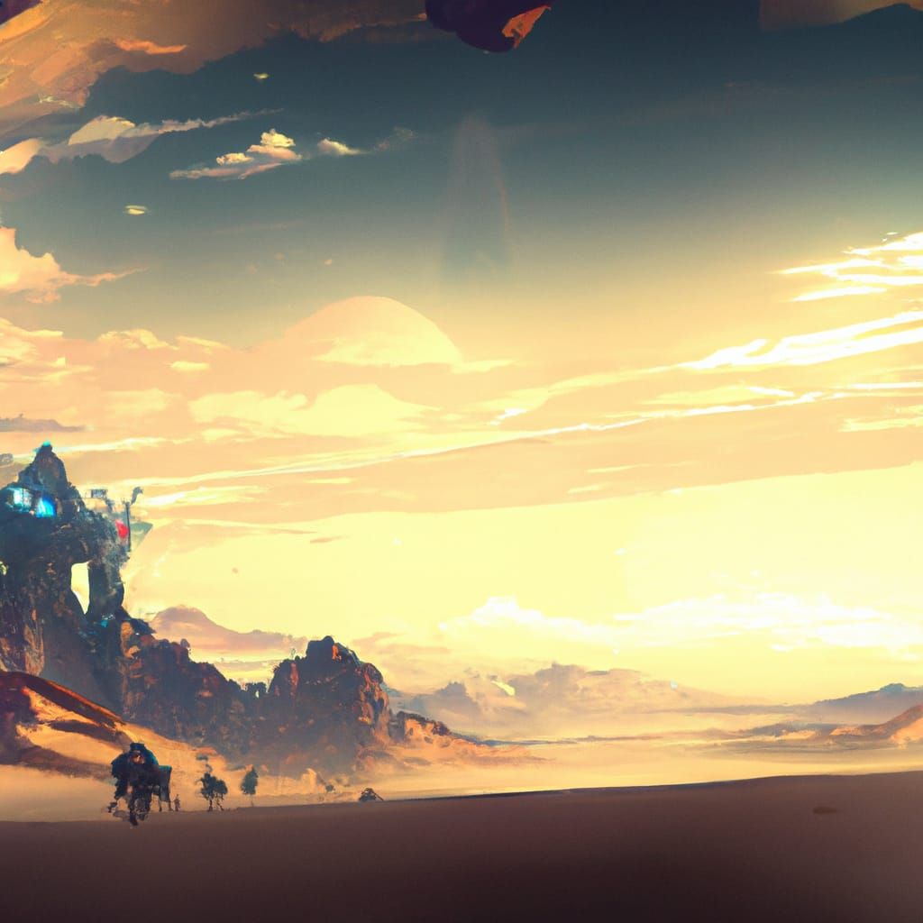 Epic Desert Landscape in Maximalist Style