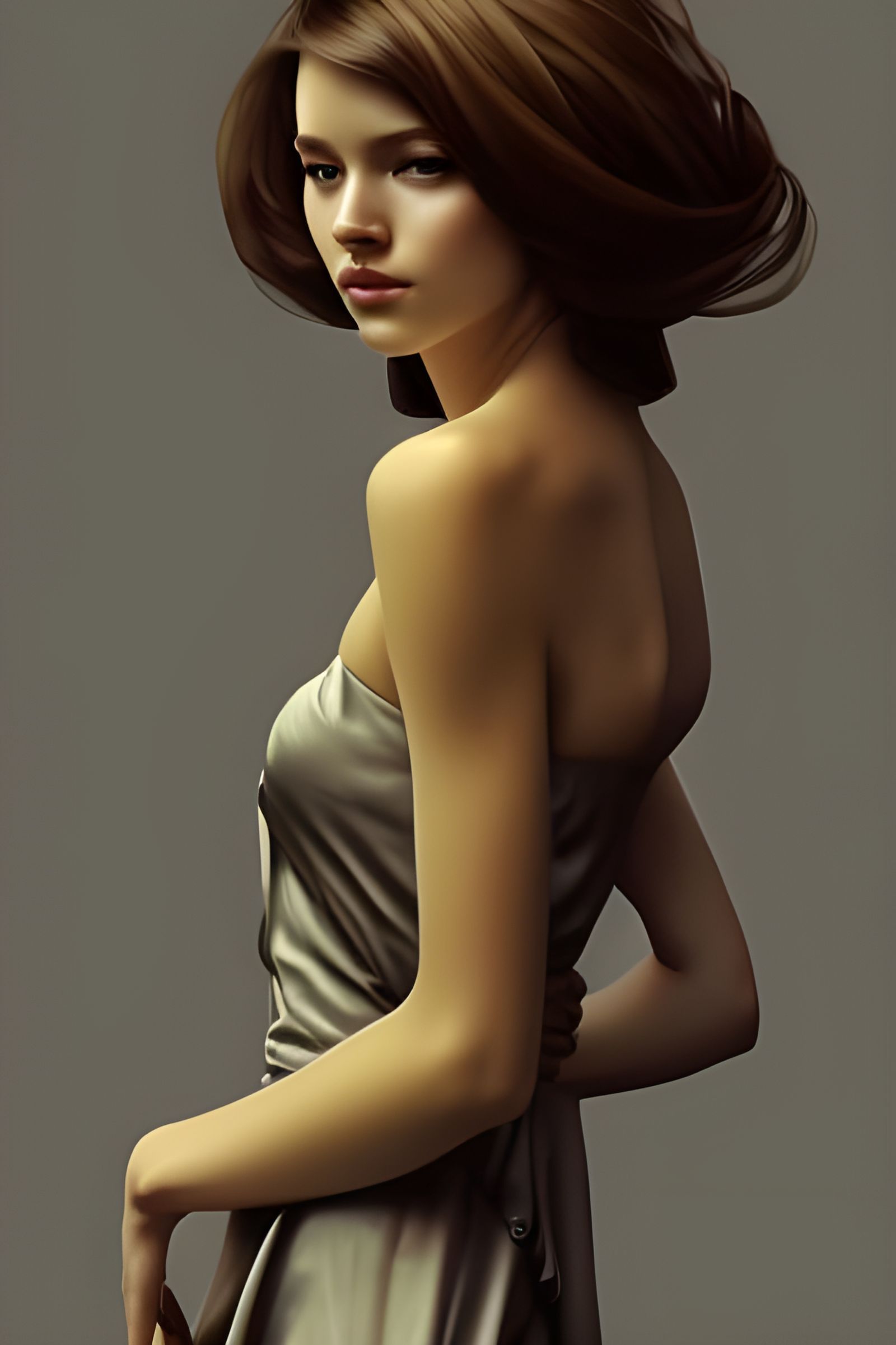 Elegant Woman in Detailed Digital Painting
