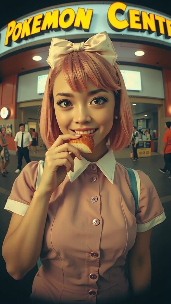 Goddess Nurse with Onigiri at Pokémon Center