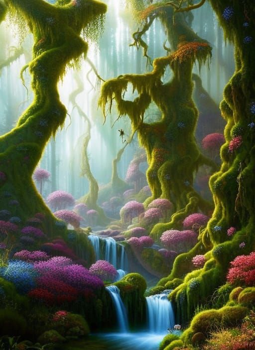 Enchanted Forest Valley: A Fantasycore Digital Painting