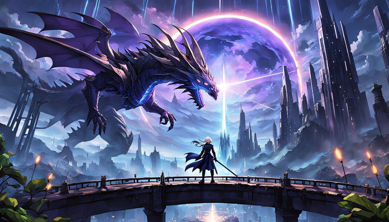 Ethereal Anime Cityscape at Dusk