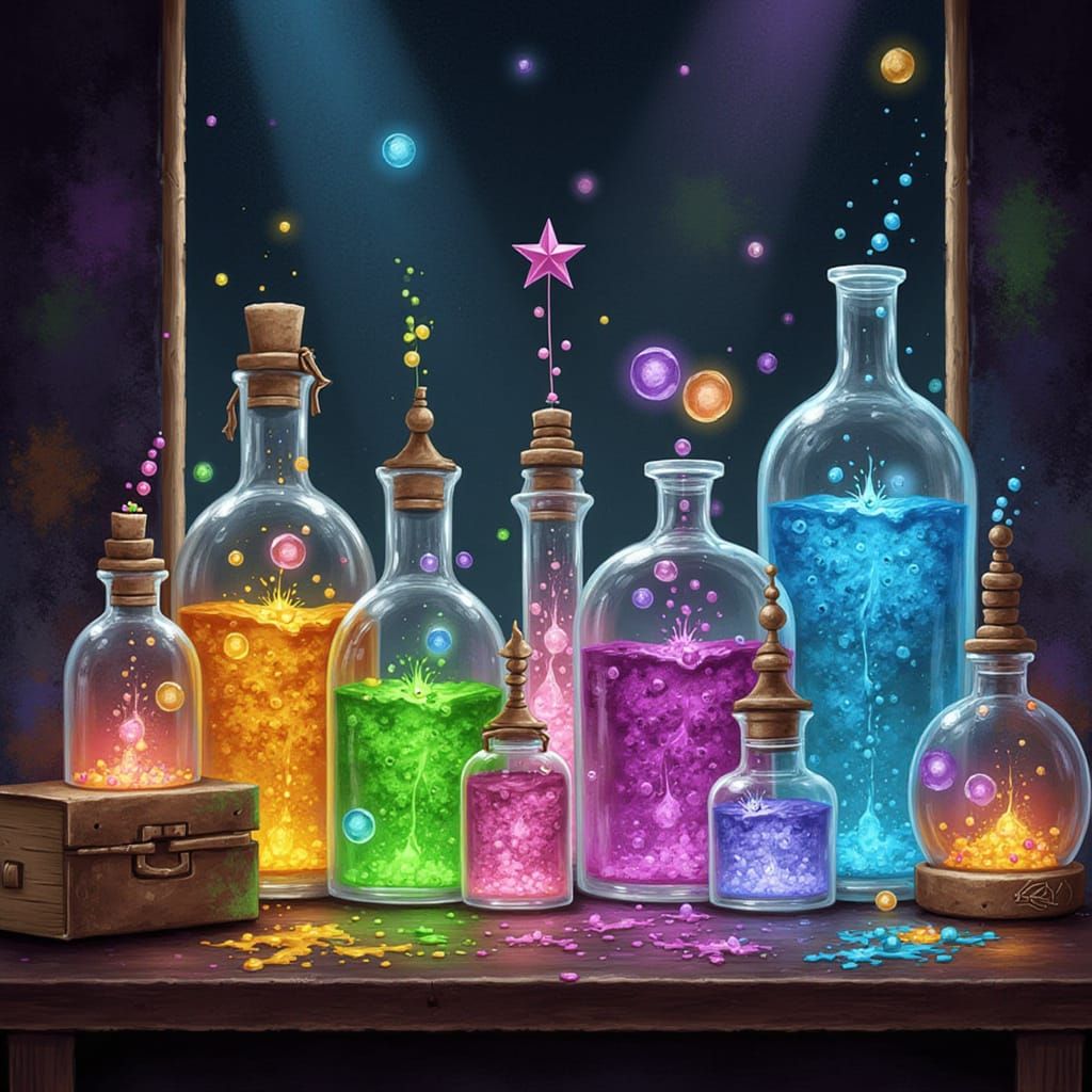 Magical Potions Revealed in Whimsical Realism